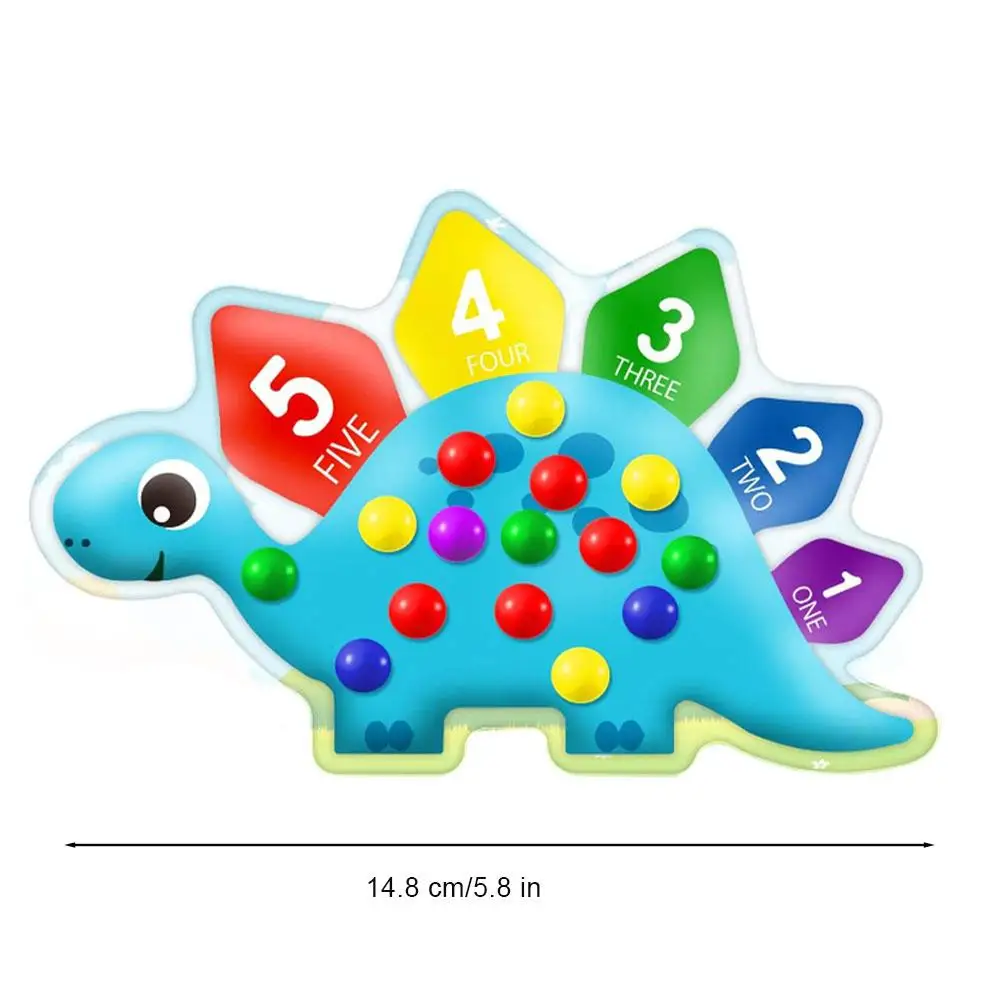 공룡 정렬 장난감 색상 인식 감각 놀이 스트레스 해소 유아를위한 교육 장난감 어린이 안전한 소재 라운드 디자인