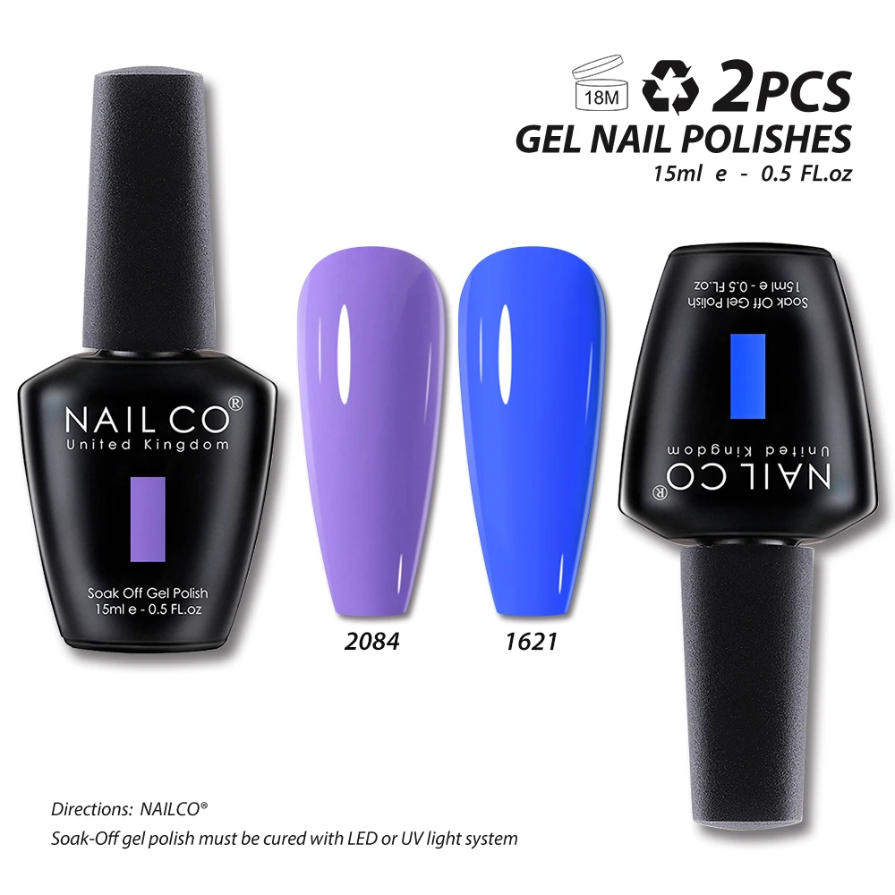 NAILCO 15 مللي قاعدة معطف معطف فوقي UV جل طلاء الأظافر 2 قطعة/المجموعة ألوان Lakiery Hybridowe Vernis Esmalte نقع قبالة رسومات أظافر مانيكير #4