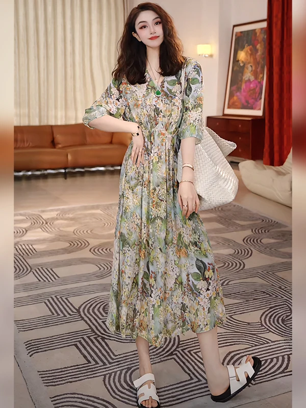 

Ele High Waist A-Line Dr Summer New Sle Lightweight Waist-Cinching Dr Linda Sister High-End Series AS5LYH0366