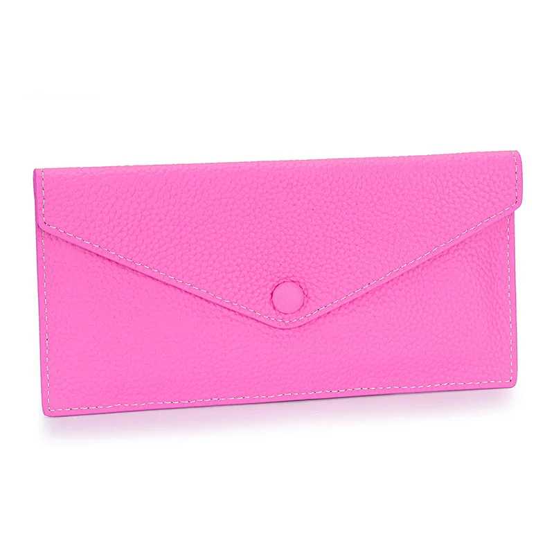 Portefeuille fin en cuir véritable pour femme, portefeuilles longs, première couche de cuir de vachette, porte-monnaie enveloppe, porte-cartes, pochette pour téléphone