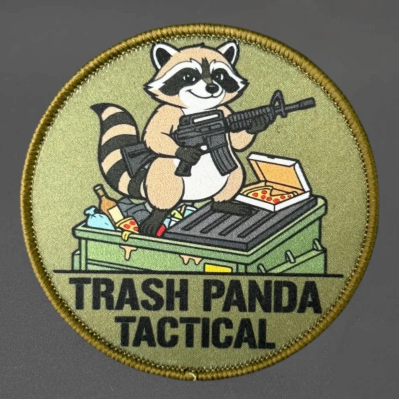 Trash Panda Raccoon  Printing Patch Tactical Vest Hook&Loop Morale Badge Military Backpack Stickers Armband Patches for Clothing