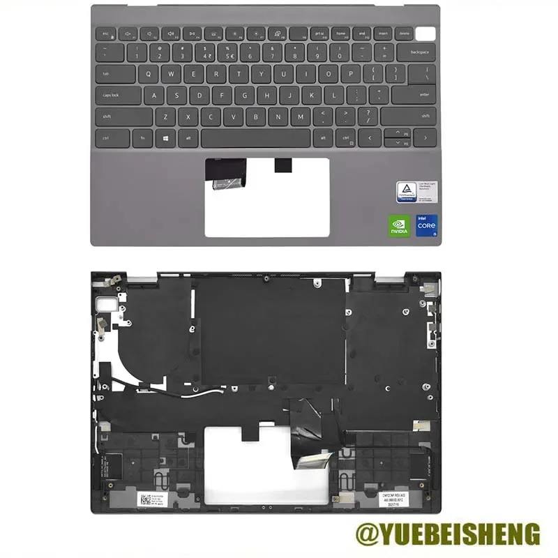 

YUEBEISHENG 96%New/org For Dell inspiron 13 5310 5315 Palmrest US keyboard upper cover, gray