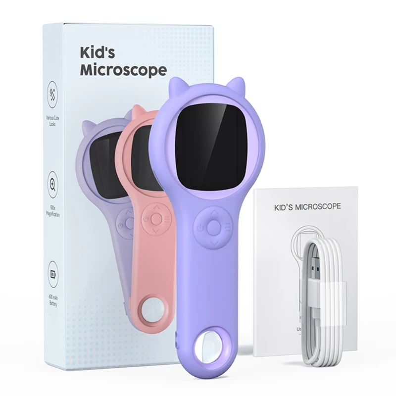 Kid Microscope 500X Handheld Pocket Microscope with LED Light Children Toy Super Lens Science Educational Toy
