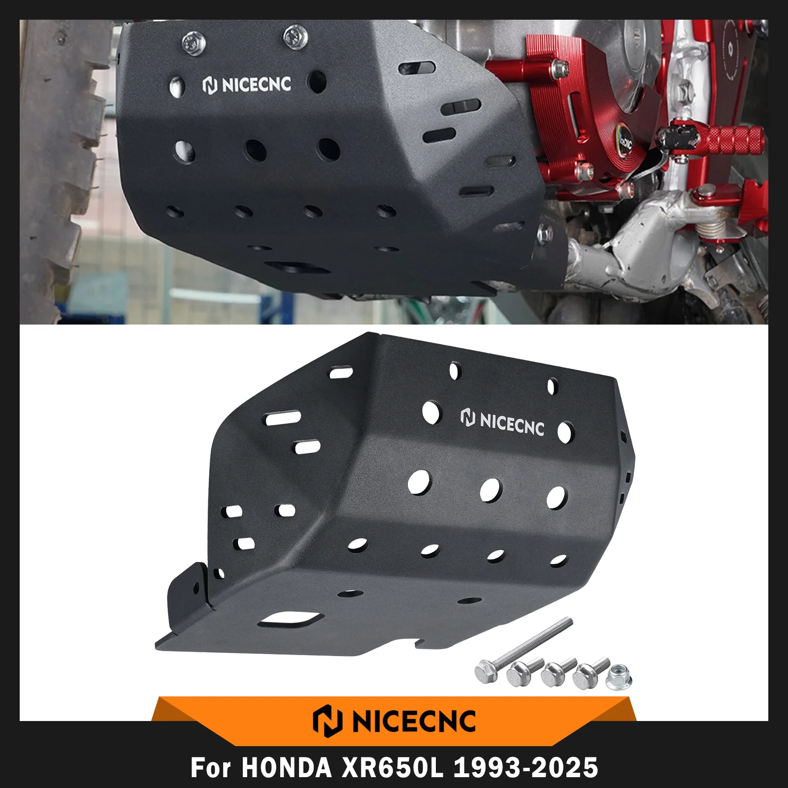 

NICECNC For Honda XR650L XR 650L 650 L 1993-2025 Motorcycle Skid Plate Engine Bottom Guard Protector Chassis Engine Splash Cover