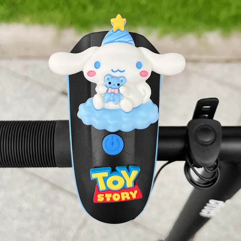 Mountain Bike 2-In-1 Horn Light Night Riding Headlight Bell Universal Kawaii Kuromi Cinnamoroll Kids Scooters Horn Decoration