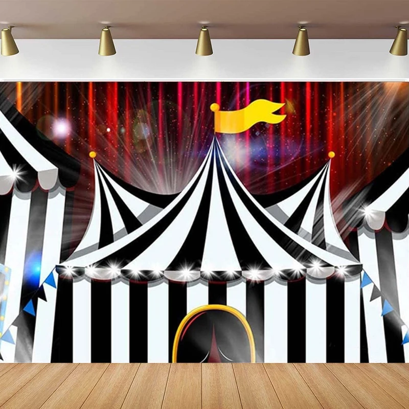 

Фон для фотосъемки: цирковой шатер, черно-белые полосы, красная штора, декор для детской вечеринки на Хэллоуин, интерьерный декор, постер-фон