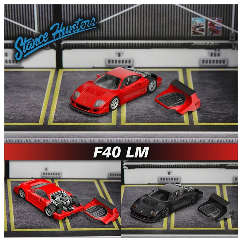 

Stance Hunters 1:64 F40 LM Opened Hood Alloy Diorama Car Model Collection Miniature Carros Toys