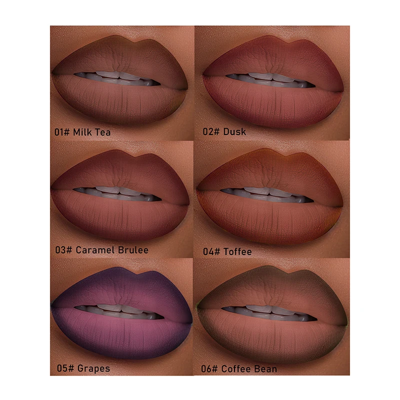 Gradient Lipliner Lipstick,Matte Misty Lip Combo Smudging Lip Liner, Waterproof Coffe Brown High Quality Professional Makeup