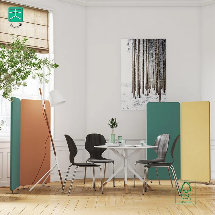 Office Partition,TianGe Portable Privacy Folding Office Partition Wall 6 Panel Folding Screen Room Divider