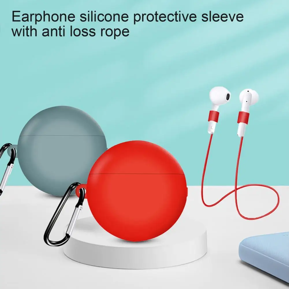Earphone Case Bluetooth compatible Earbuds Shockproof Soft Silicone Cover Protective with Anti lost Strap for Freebuds 3