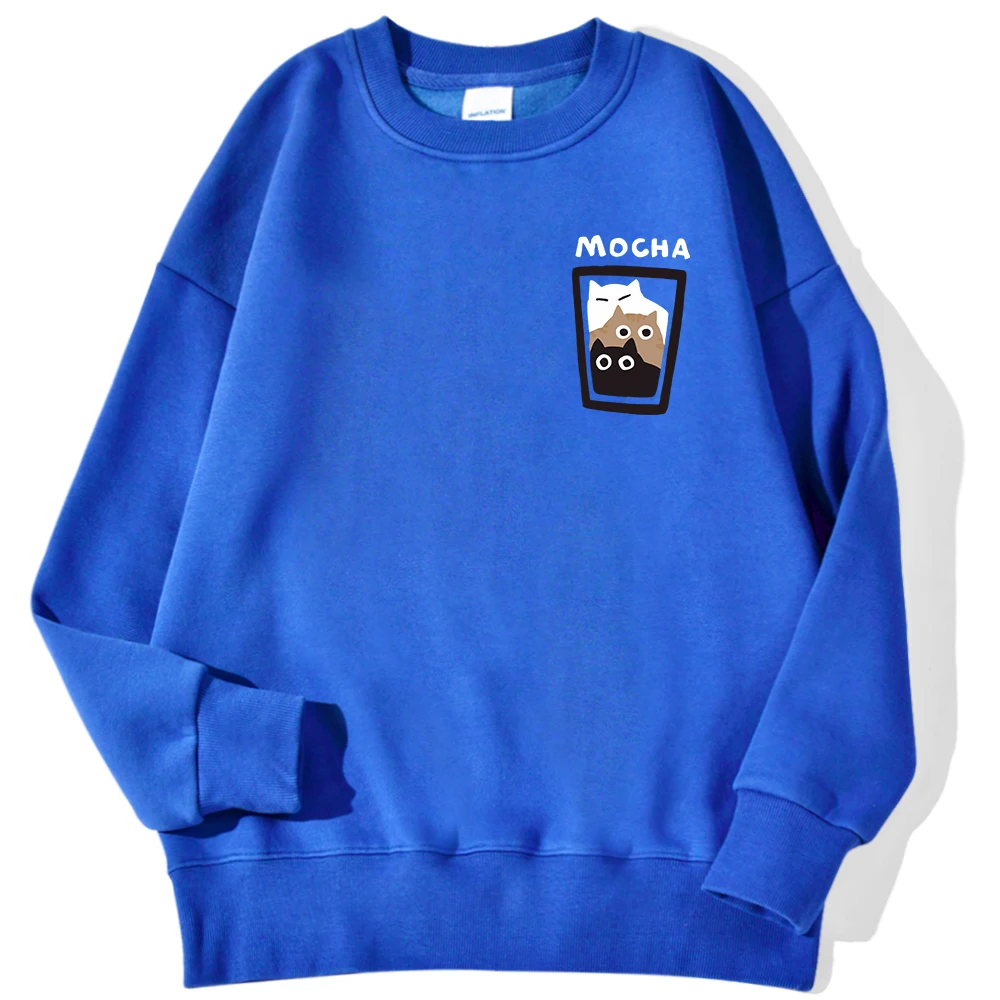 Three Cats In A Coffee Cup Men Hoodies Harajuku Crewneck Hoodie Fashion Oversize Hoody Autumn Comfortable Tracksuit