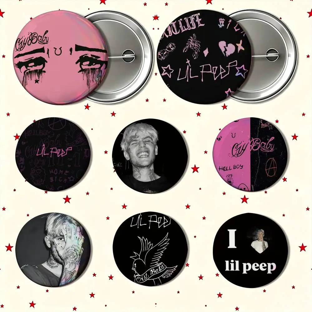 Lil Peep Star Shopping 25mm 32mm 44mm 58mm Anime Badges Brooches DIY Pins Decorations Birthday Gifts