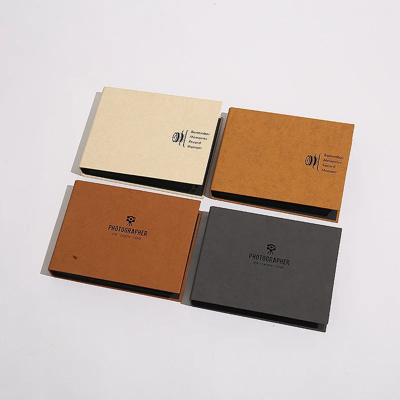 New DIY Adhesive Album Horizontal Binder Black Self-adhesive Inner Page High-grade Special Paper Gold Stamping Album