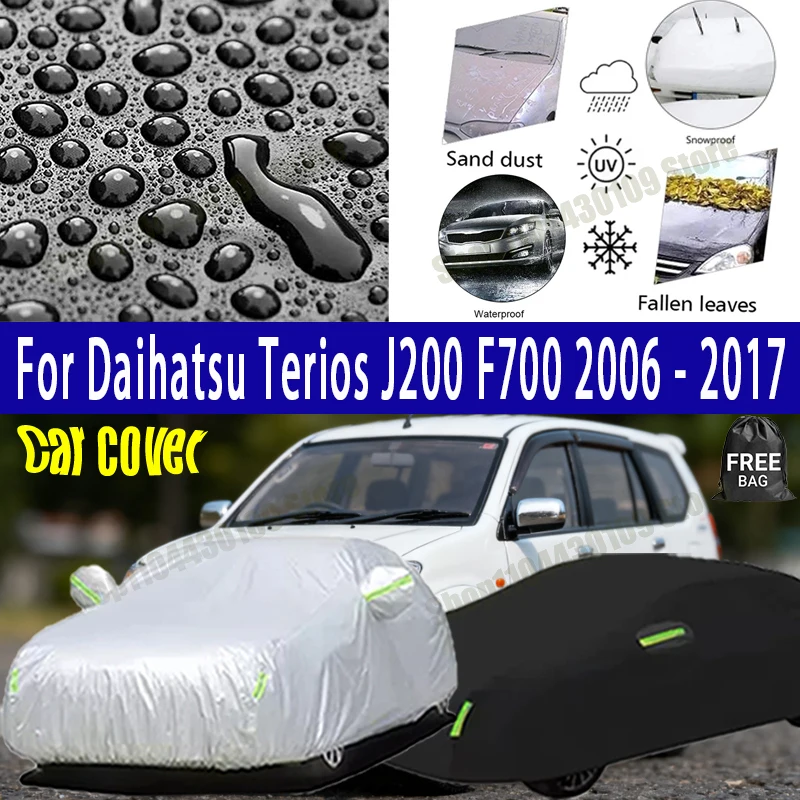 

For Daihatsu Terios J200 F700 2006-2017 Outdoor Waterproof Snowproof Sunshade Car Cover 210T Custom Protection Storm Hood