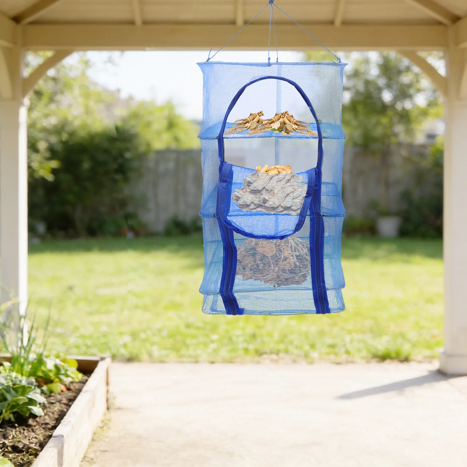 

Сетчатая сушилка на 4 уровня, вместимость 8 кг, пищевая, для мяса – защита от насекомых и складная, для фруктов, трав