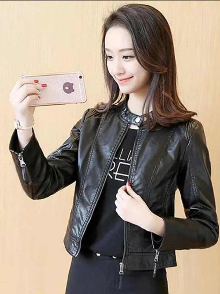 

Biker Jackets Womens Jacket Japanese Canvas Blacktweed Patchwork Color-Splicing Streetwear Students Artistic Youthful Spring Ins