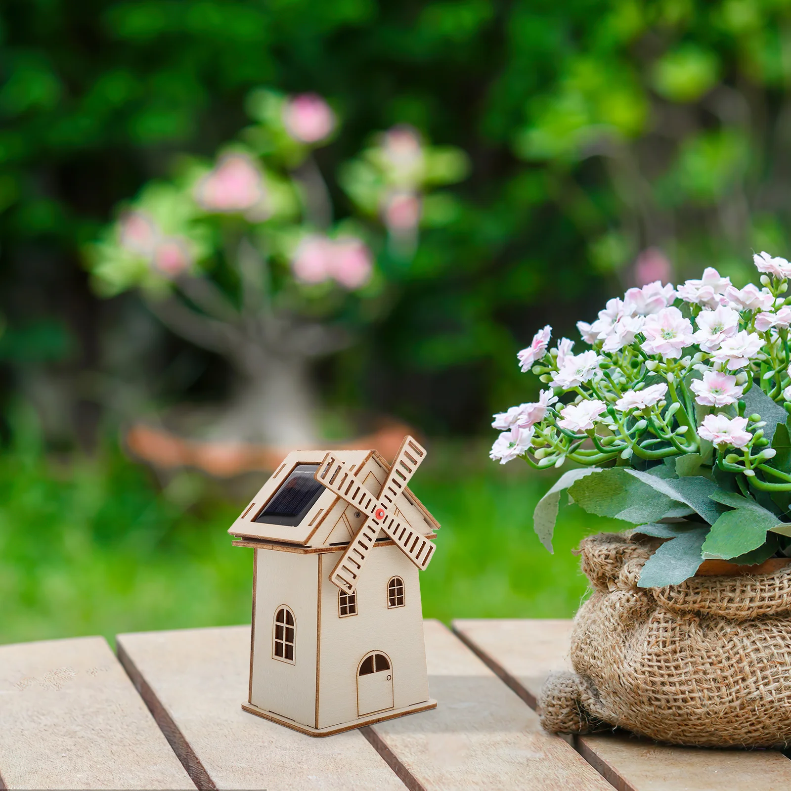 Molino de viento de madera con energía Solar, casa sin terminar, montaje de experimentos científicos, accesorio educativo para niños y adultos