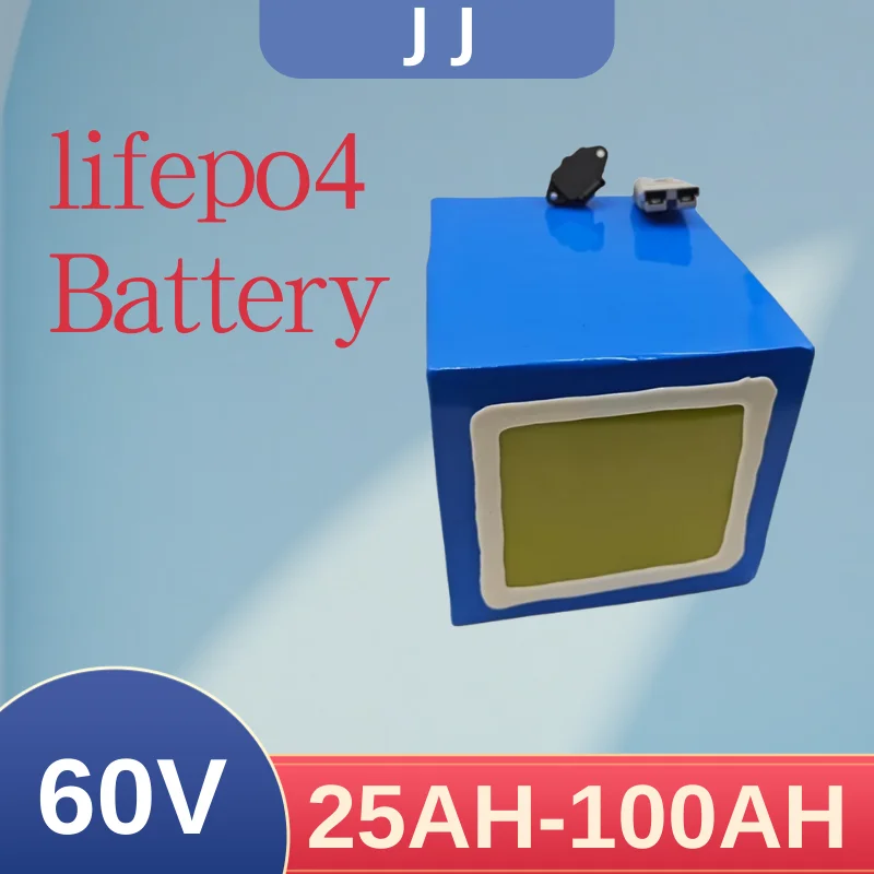 

JJ lithium 60v 20Ah-100Ah lifepo4 battery with BMS Deep cycle for 2500w 1500w bike scooter Tricycle Go Cart vehicle +5A charger