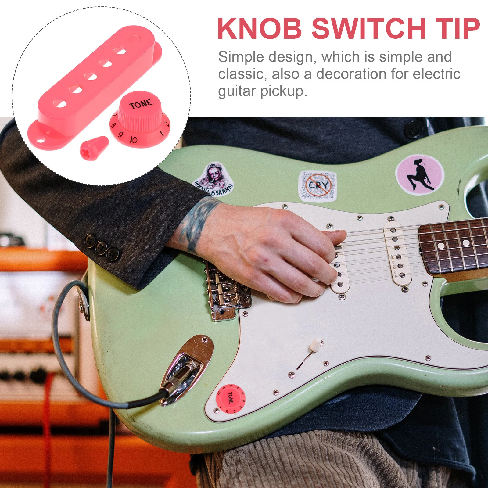 

Guitar Pickup Covers Set Light Blue 8.4 X 1.8 X 1.4M Plastic For Electric Guitar Volume Tone Knob Tip Parts Accessory