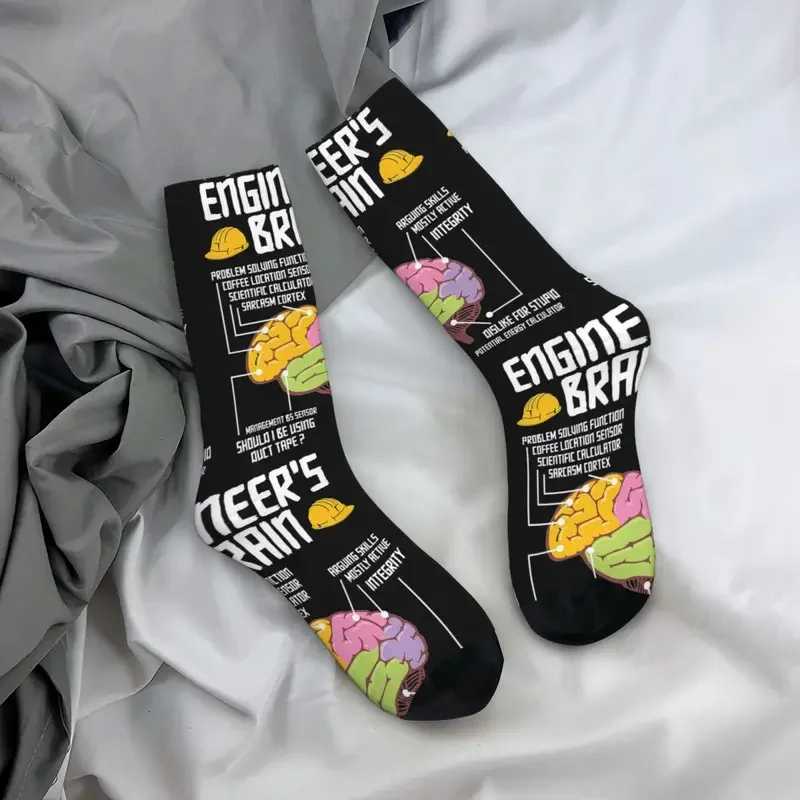 Y2K Engineer'S Brain Engineering Profession Graphic Gift Super Soft Stockings All Season Long Socks For Birthday Present