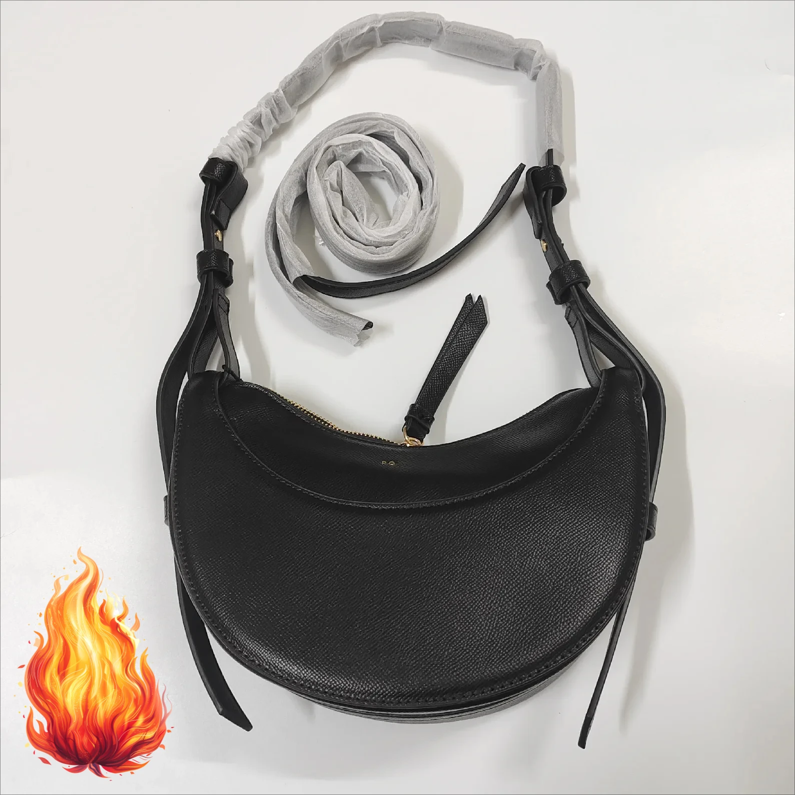 Bolso ligero y lujoso con forma de media luna para mujer, bolso de almacenamiento de hombro Simple con diseño de nicho Boling'en