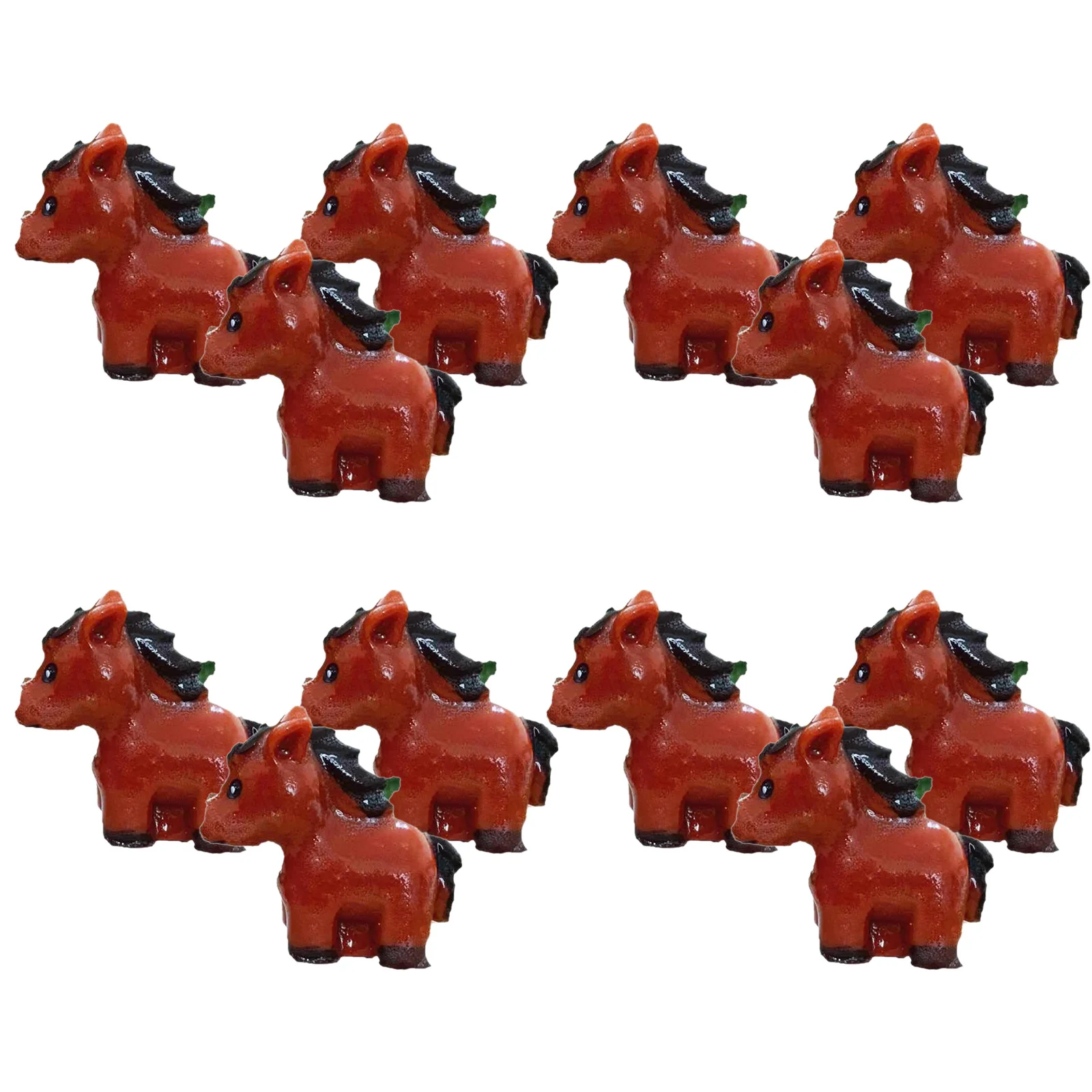 

12Pcs Mini Resin Horses Cute Zodiac Horse Statues Year of The Horse Table Scatter Lunar New Year Garden Pot Decorations