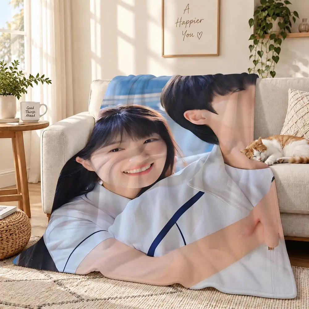 K-drama Lovely Runner Throw 240g Lightweight Flannel Blanket, Soft Skin Throw Blanket for Sofa Bedroom
