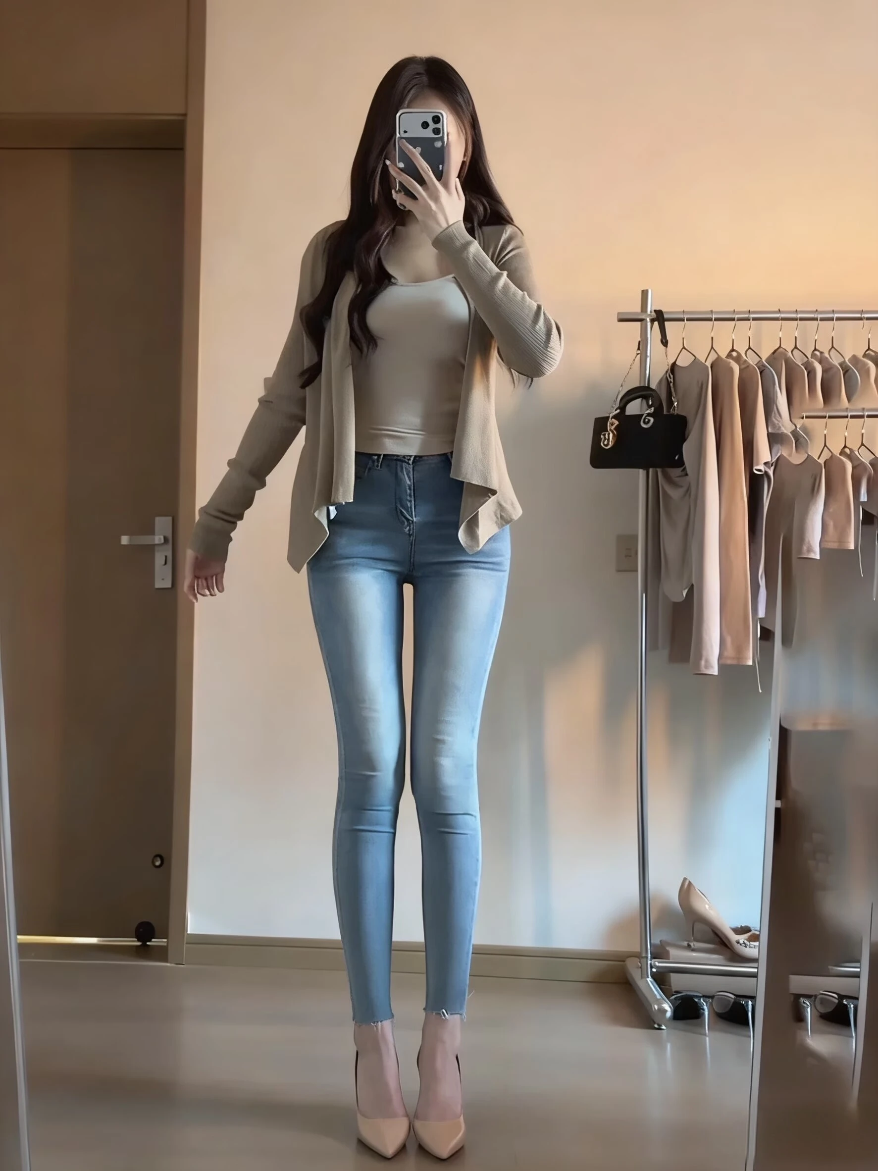 

Женские джинсы Slim Fit с высокой талией из эластичного хлопка, синие, осенняя новинка, сексуальные, для пышных форм, укороченные, с эффектом подтяжки ягодиц