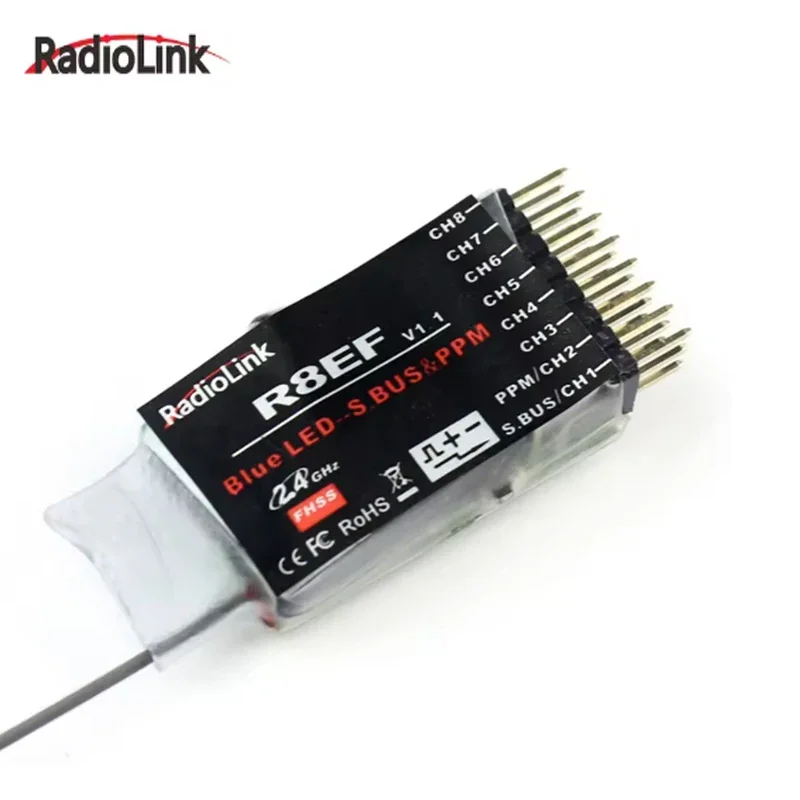 Radiolink R8EF 2.4Ghz 8 Channels RC Receiver Support S-Bus/PPM/PWM Signal for 8CH T8FB T8S RC Transmitter RC Car Boat Airplane