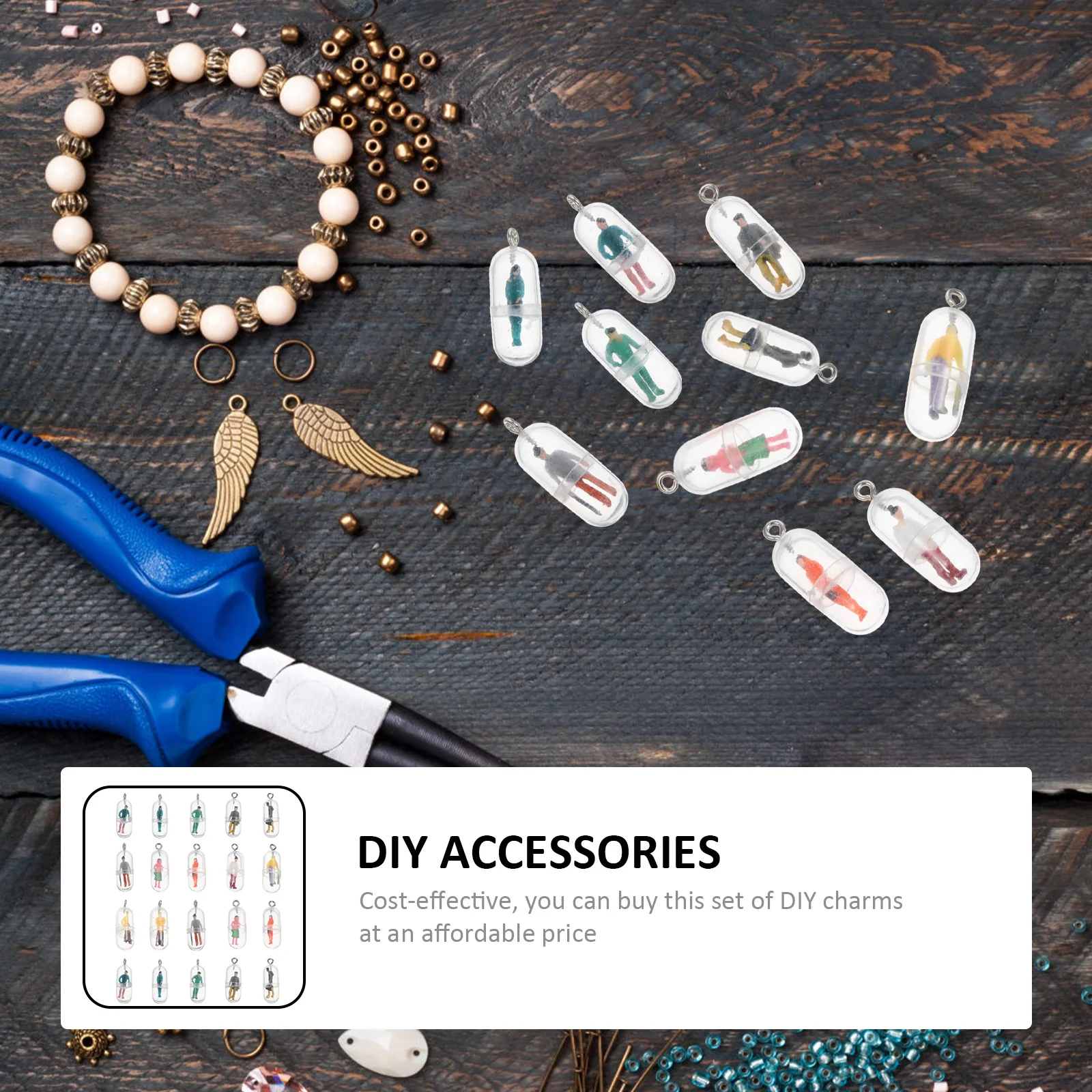 20 قطعة المعلقات شكل حبوب منع الحمل الهاتف قذيفة سحر رائعتين Keychain بها بنفسك المفاتيح مجوهرات اكسسوارات الإبداعية أساور يدوية الصنع الحرف #1