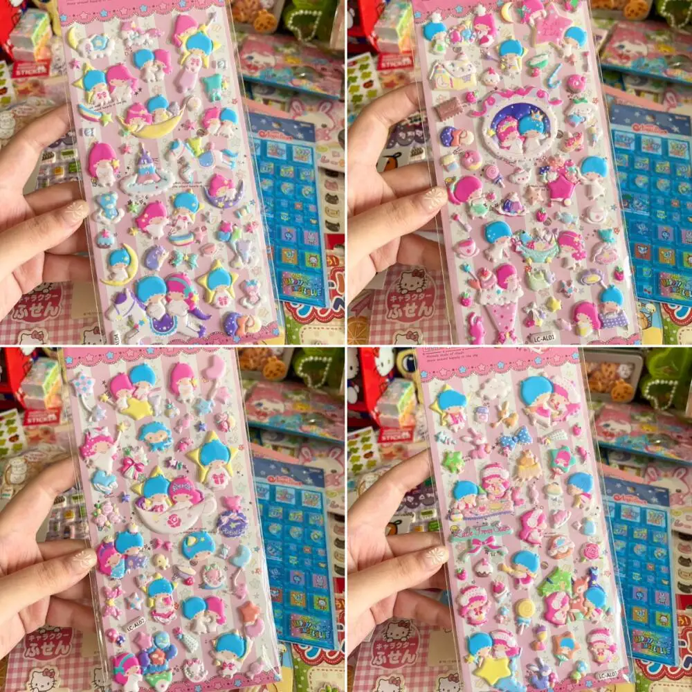 

Sanrio Little Twinstars Three-Dimensional Bubble Cotton Sticker Decoration Diy Phone Case Camera Stationery Box Collection Gift