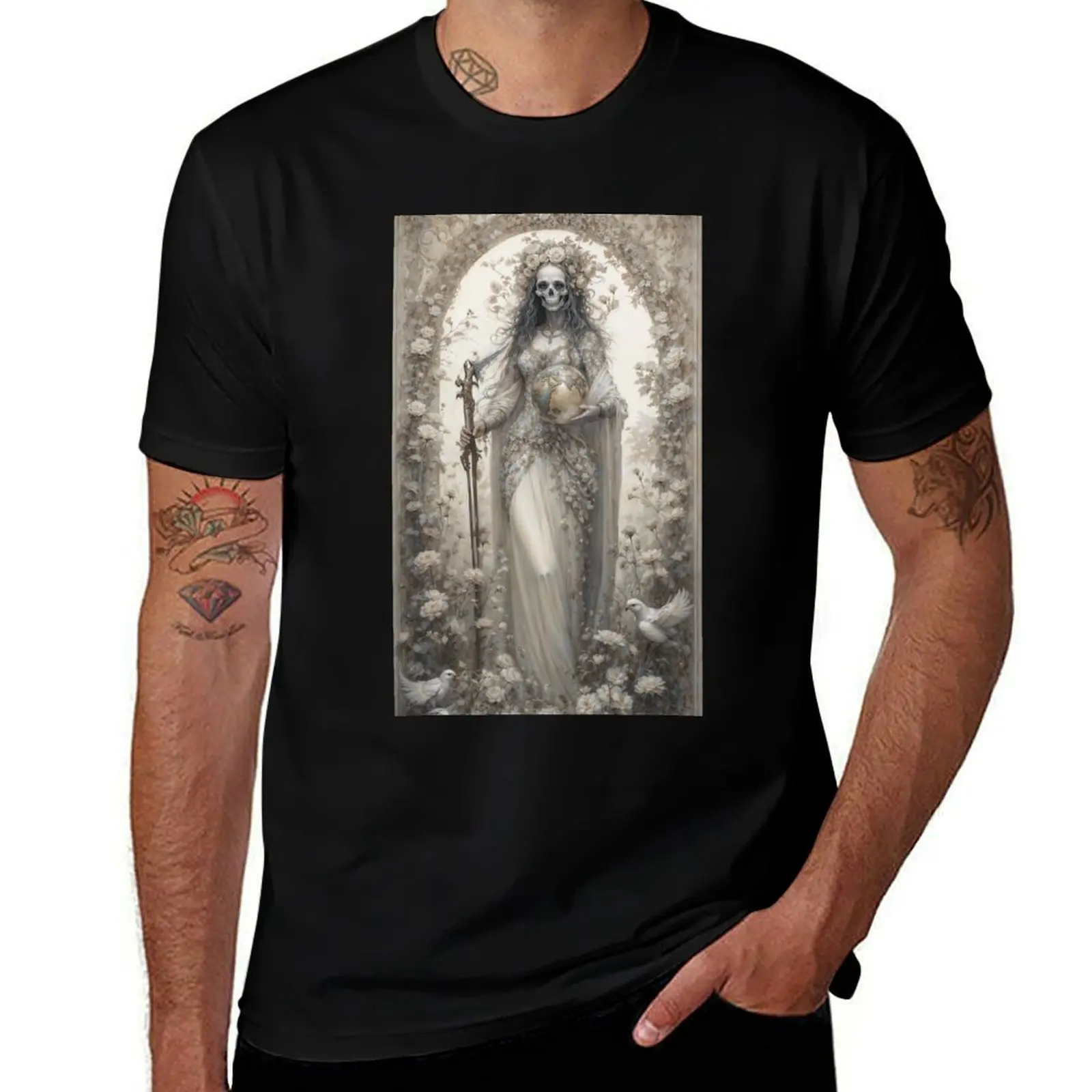

Santa Muerte T-Shirt football t shirt Clothing anime stuff cotton man t-shirts plus size men clothing