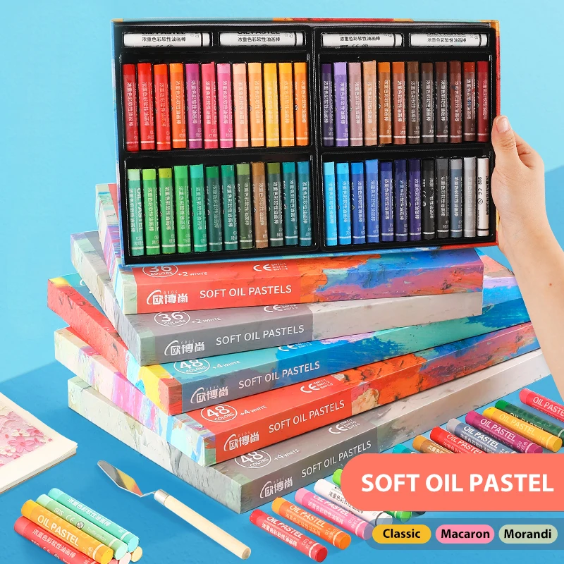 

26/38/52 Heavy Colors Soft Oil Pastels for Crayon Art Painting Drawing with Spatula Extender Artist Student Graffiti Oil Pastel