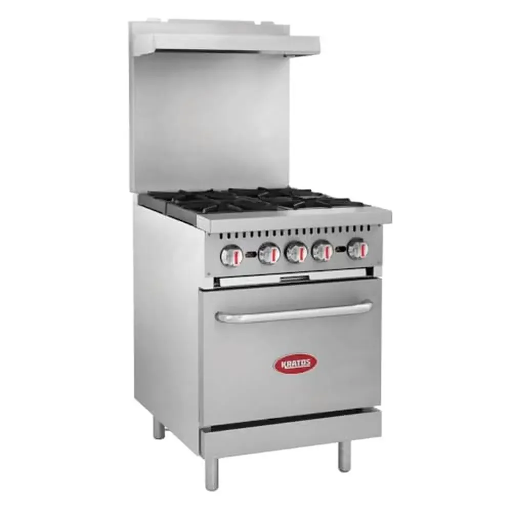 Kommerzieller Gasherd & Ofen 4 Brenner leistungs starke 150.000 BTU Leistung Edelstahl konstruktion nsf zertifizierter Full-Size-Ofen &