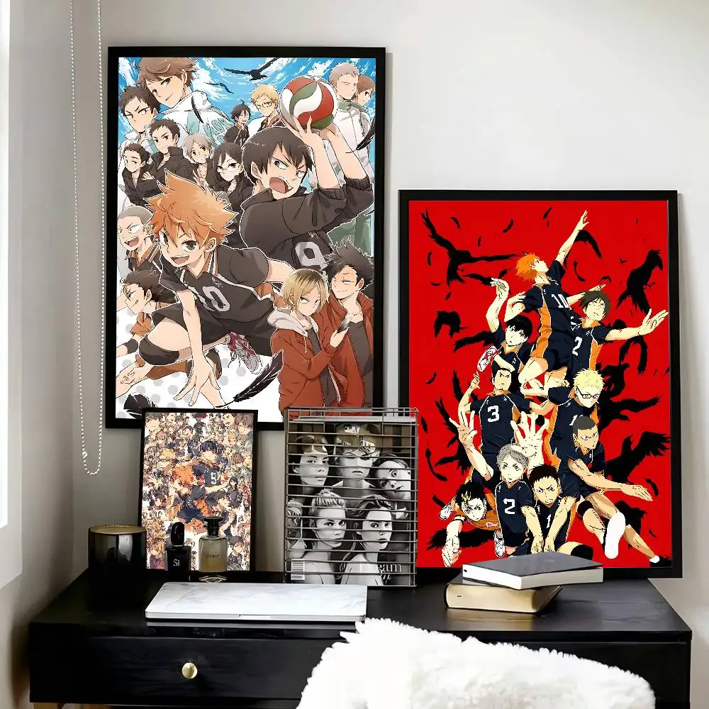 Japan Anime Volleyball Boy Haikyuu  Posters High Quality Self-adhesive Wall Art Decorations Color Prints Sticky