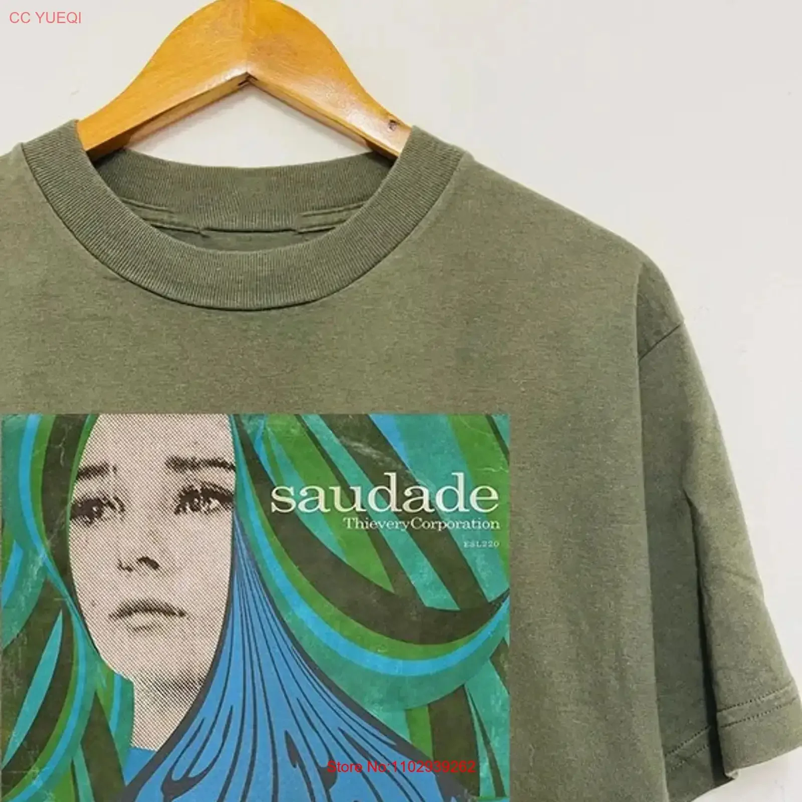 Camiseta Thievery Corporation Band Album Saudade, Talla Completa S a 5XL, TA145, Estilo Vintage Lavado y Elástico, Unisex