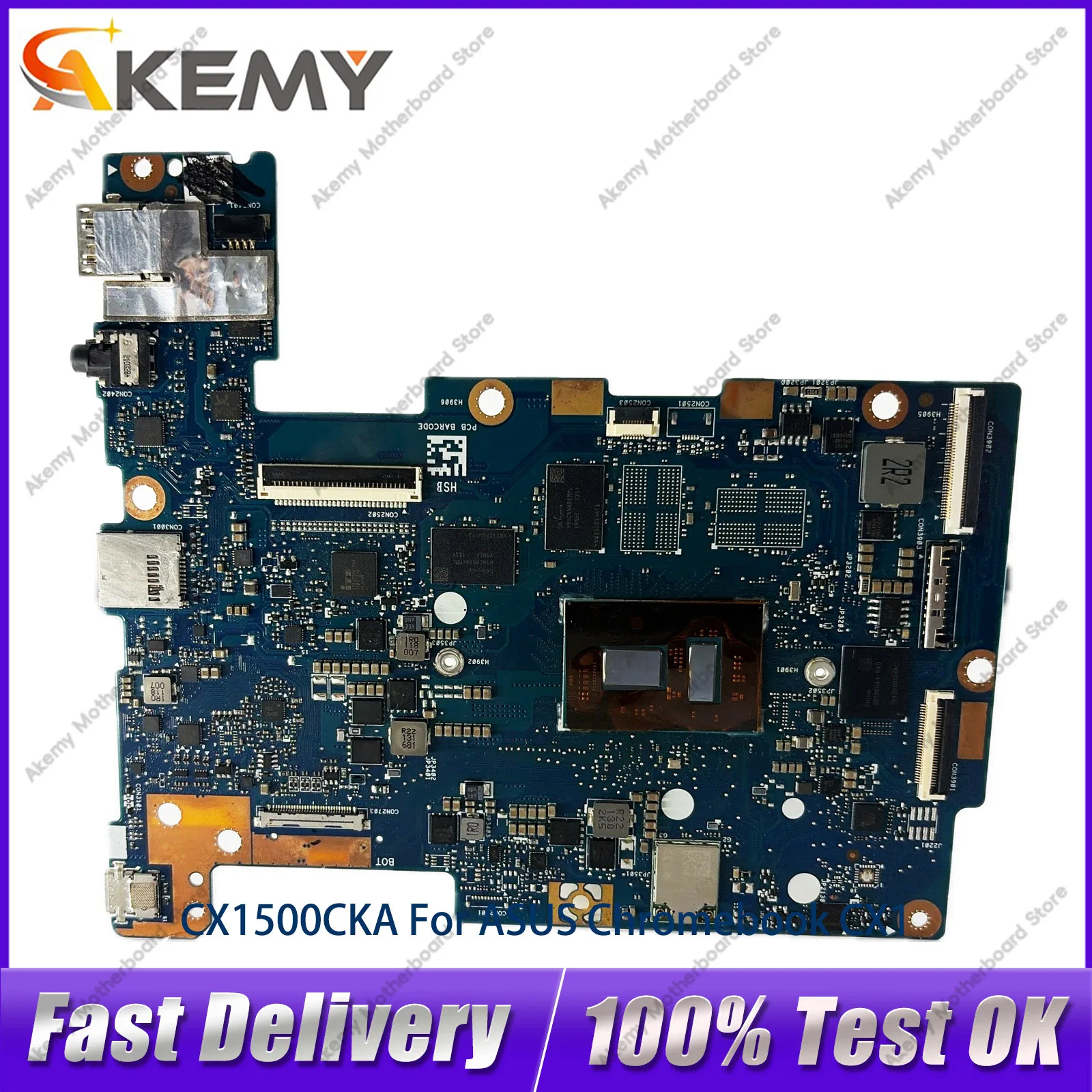 CX1500CKA Laptop Motherboard For ASUS Chromebook CX1 CX1500C CX1500CKA Notebook Mainboard With R3 R5 R7 CPU 100% tests OK stk