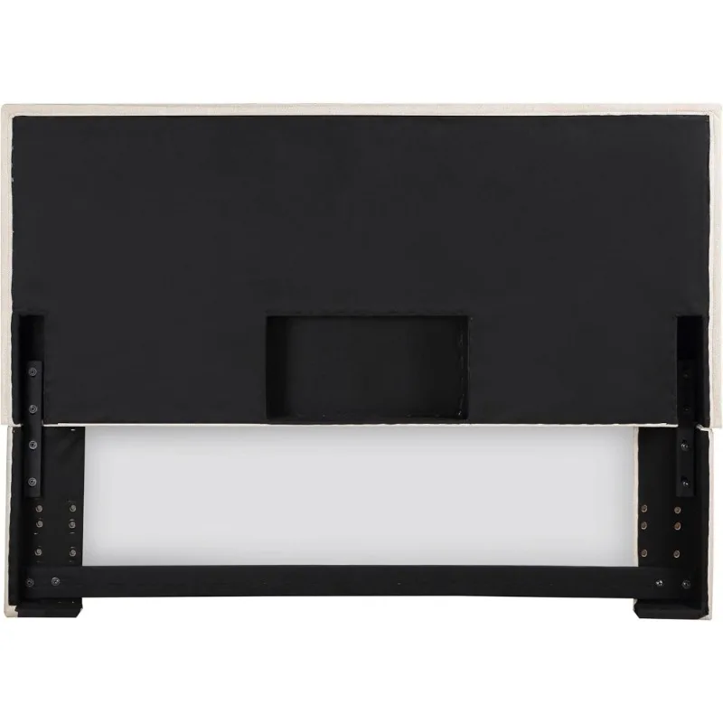 Testiera con pannello imbottito con flangia Queen imbottitura in schiuma a grandezza naturale camera da letto moderna sabbia