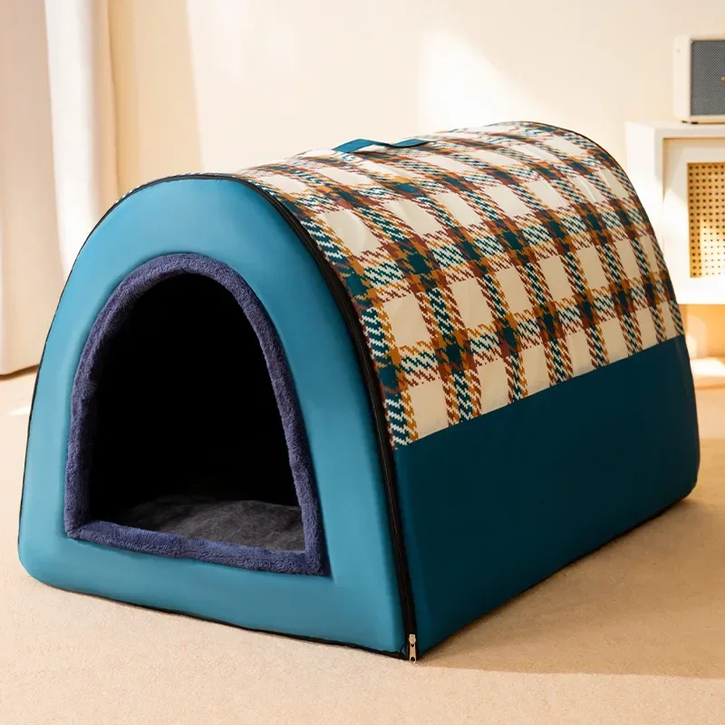 

Soft Dog House Cat Houses For Indoor Cats Portable Cat Bed Dog Kennel Folding Detachable Cat Nest for Pets with Removable Cush