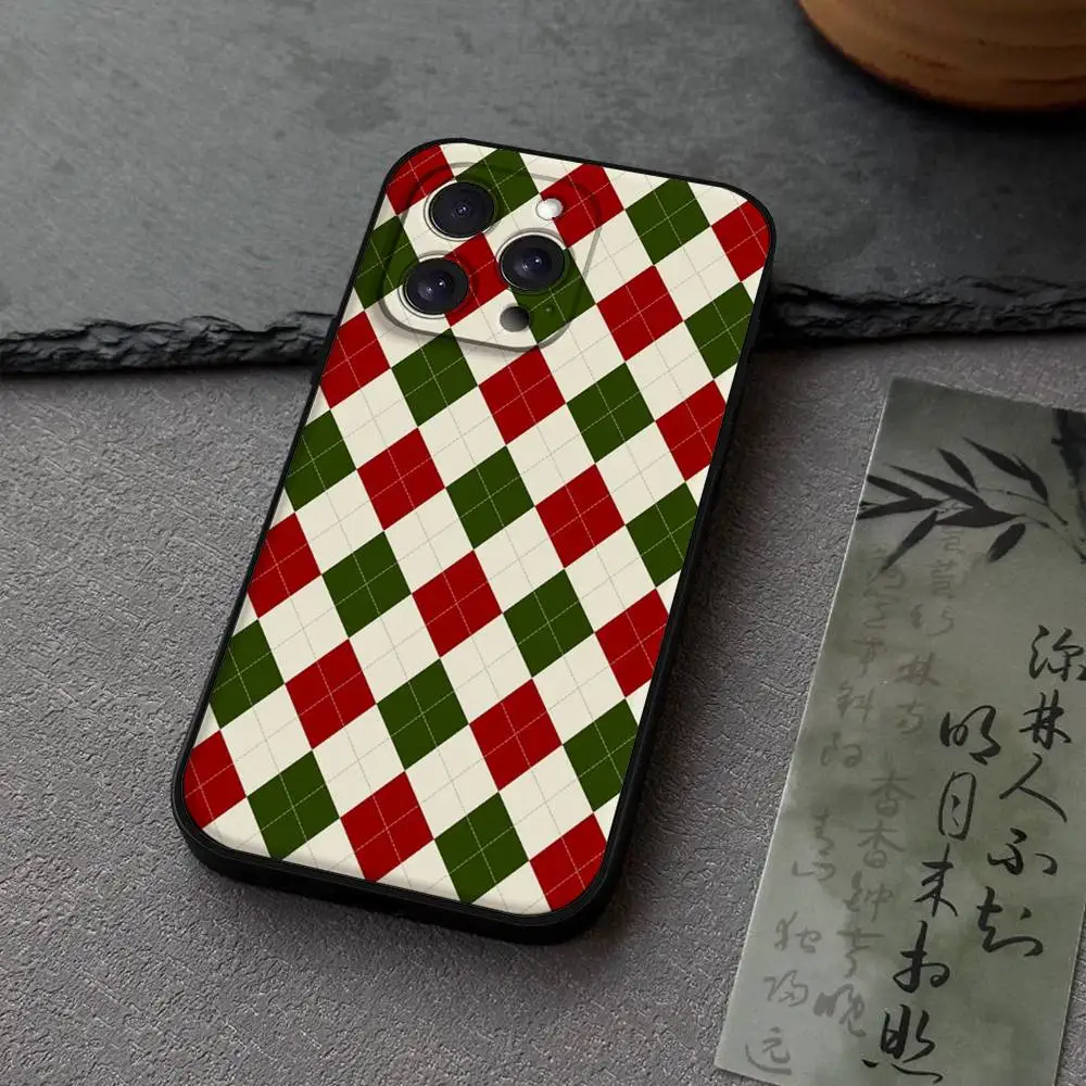 حافظة هاتف عيد ميلاد سعيد للعام الجديد لهاتف آيفون 17,16,15,14,13,12,11 Plus,Pro,Max,XR,XS,X,7,8 Plus,Mini Black Silicone Soft