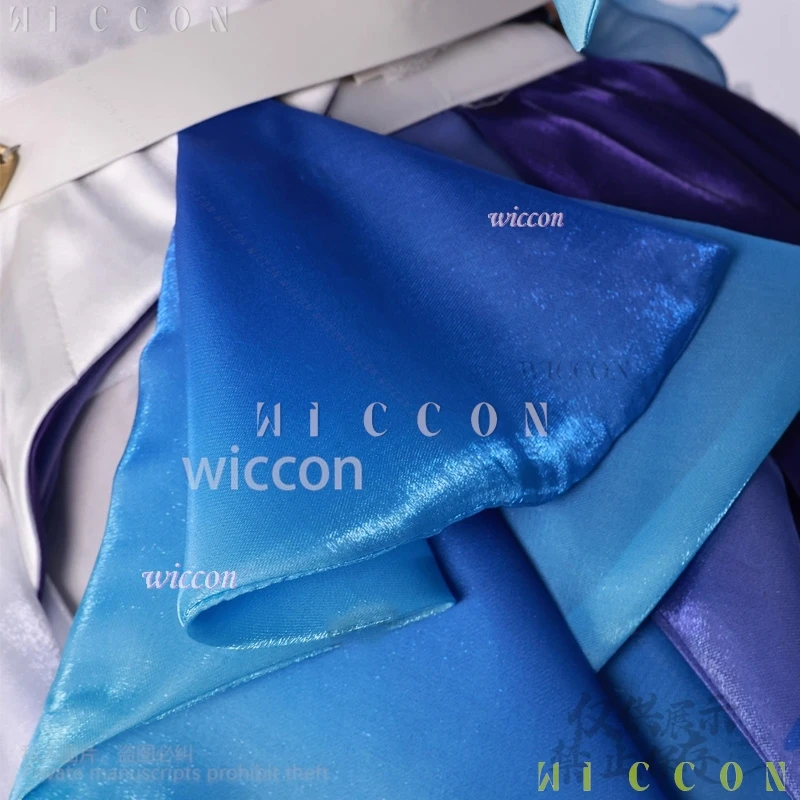 Anime Cos Cantarella 코스프레 애니메이션 게임 Wuthering Waves 의상 Jirai Kei Girls 아쿠아 퍼플 불규칙한 케이크 드레스 로리타 가발