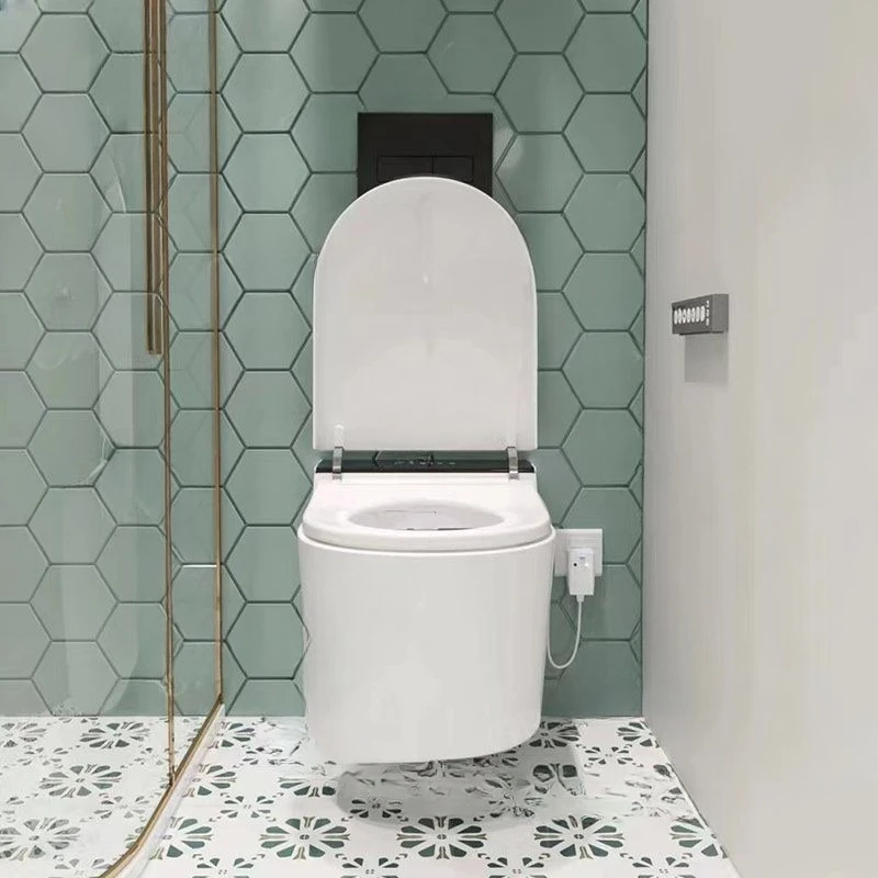 Modern Wall Mounted Inodoro Foot Sensor Seat Heating Female Cleaning Automatic Ceramic Bathroom Wc Floor Standing Smart Toilet