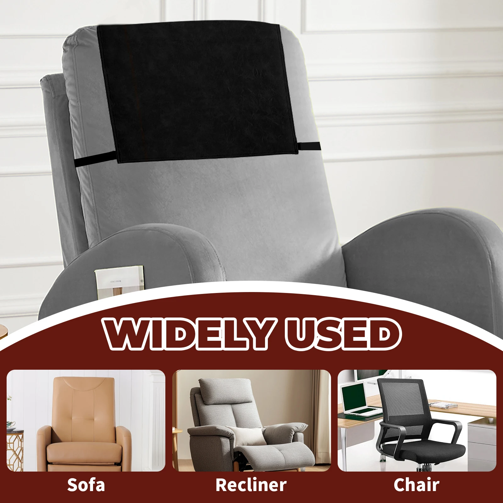 Recliner Headrest Protector Faux Leather Recliner Sofa Headrest Cover Waterproof Anti Cat Scratching Sofa Couch Protective Mat - view 6