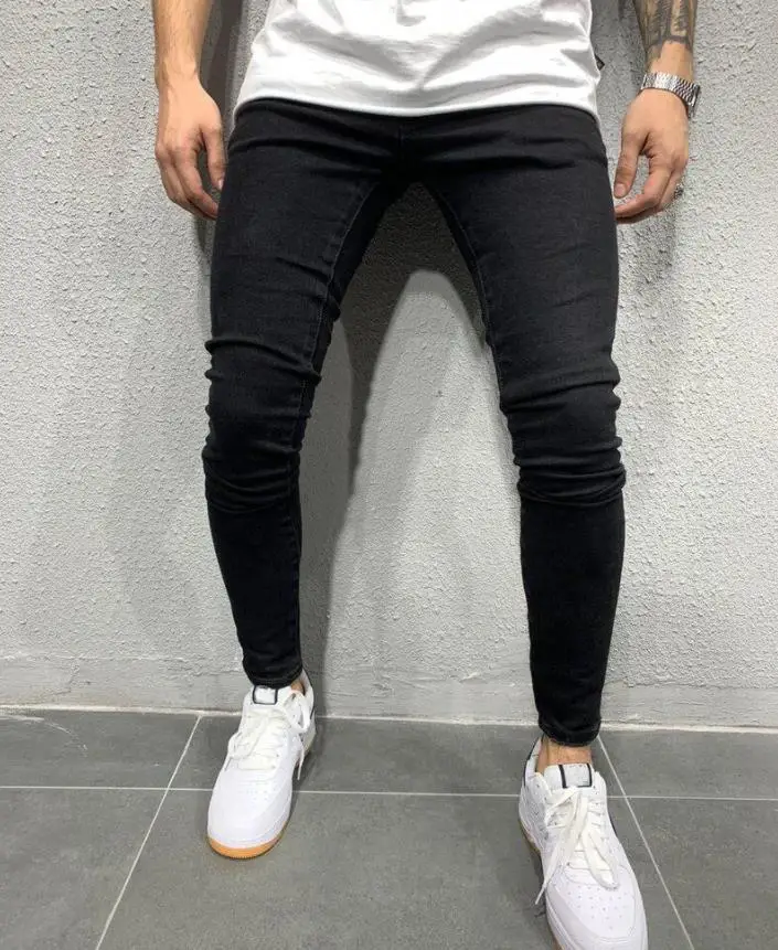 Jean Slim Déchiré en Denim pour Homme, Pantalon Vintage, Délavé, Solide, Surintendant, Décontracté, Slim Fit, Noir, Bleu, Style de Rue, à la Mode, 2023 Sa5bbb2df37664d5880ed55bc2c4f1f72O