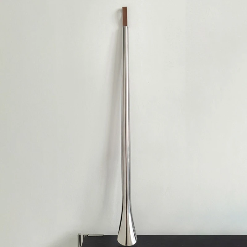 Shoe Horn Stand Tool Aid Stainless Steel Long Handle Mirror Polished Self-standing Entryway Durable Sturdy Rustproof Gift Home
