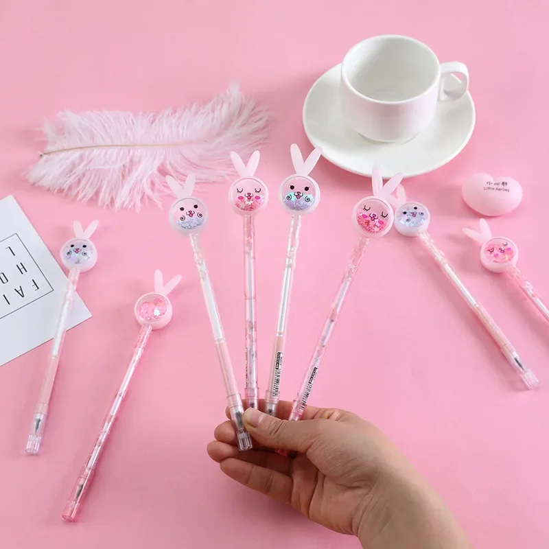 Cartoon Creative Bunny Ears Sequin Gel Pen Signature Pen Lovely Student Examination Writing Pen