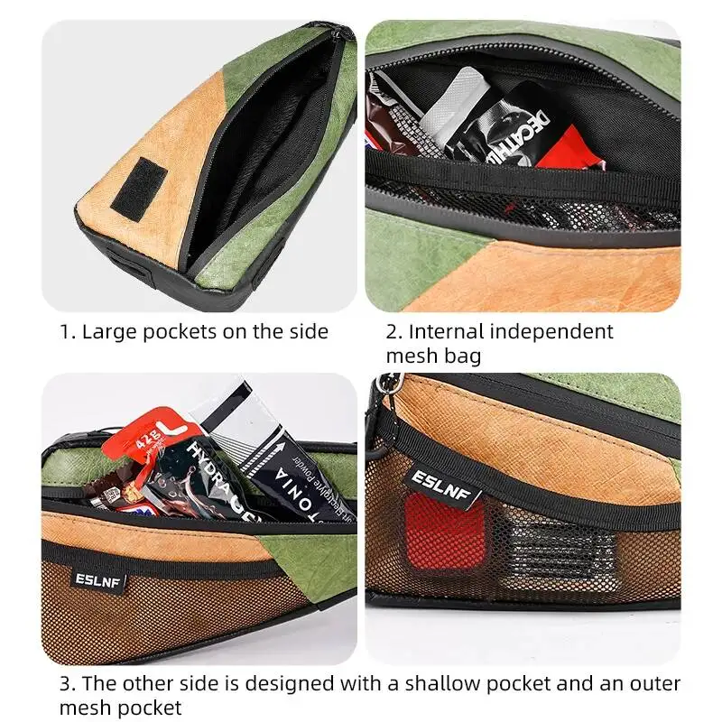 

ESLNF Fit Bag, Capacity For Road Triangle Mountain Large Top Durable Tube Universal Bike Waterproof Frame Easy To Install Bag,