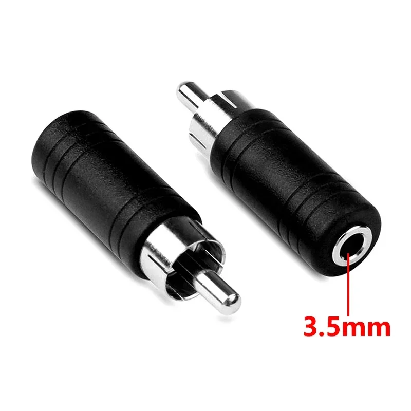 5Pcs RCA Male Plug to 6.35/3.5mm Female Jack Converter Connector Mono Jack Socket to Phono Plug Adaptor Audio Adapter