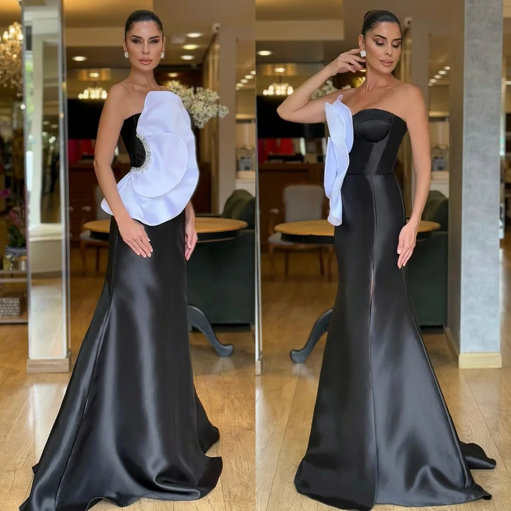 

Customized Modern Style High Quality Beading Sequined Mermaid Strapless Long Dresses Bespoke Occasion Dresses Classic Fashion