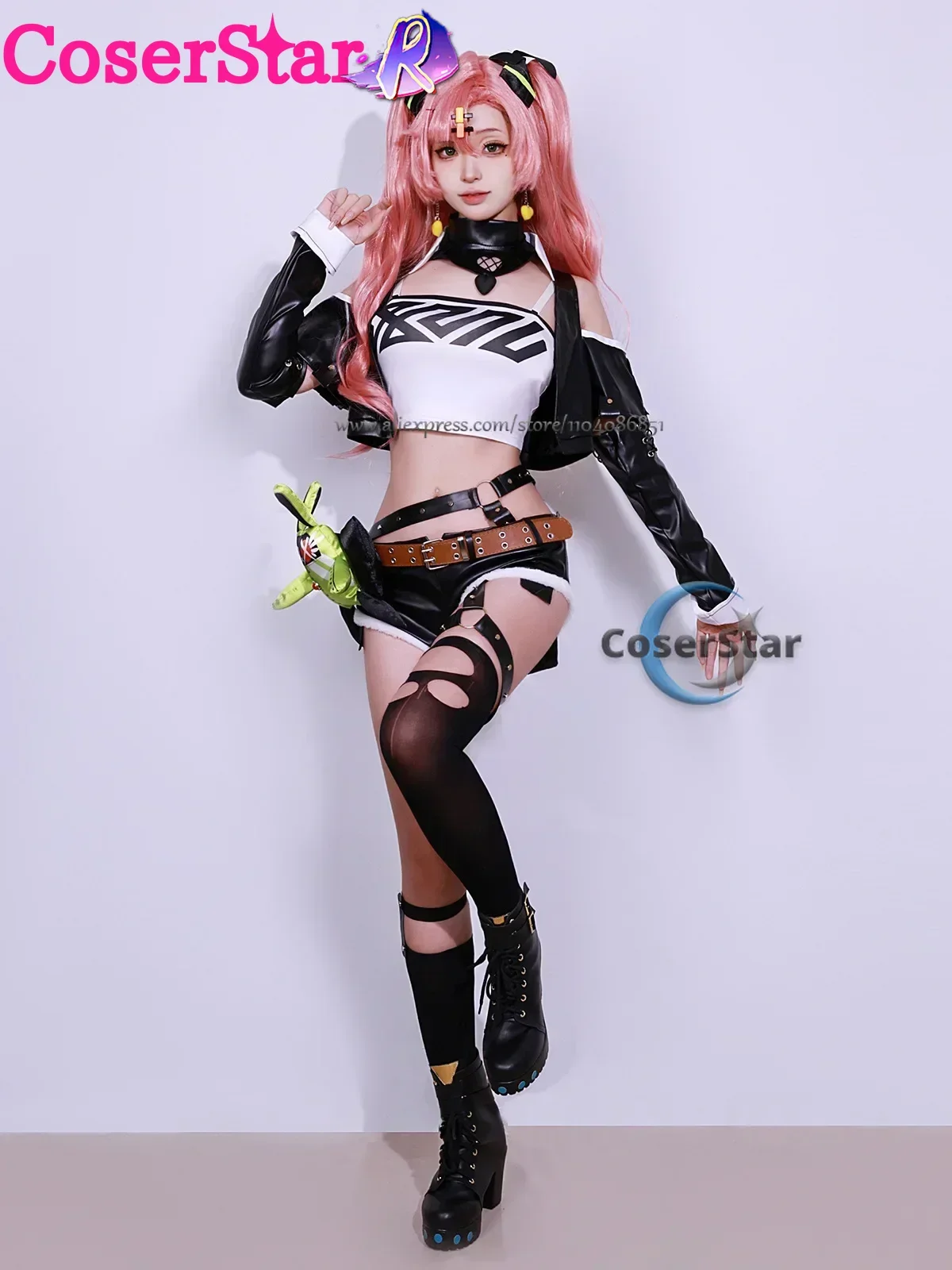 Coserstar-r em estoque jogo zenless zona zero nicole demara cosplay traje conjunto completo vestido uniforme nicole demara cosplay peruca sapatos